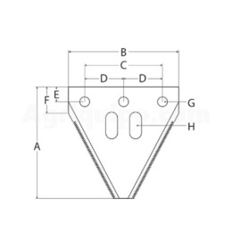 Cuchilla Con Dentado Superior 83x76 Mm Para Cosechadora
