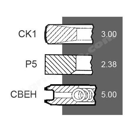 Juego De Segmentos Para Pistón De Ø 102 Mm Para Tractor John Deere 2