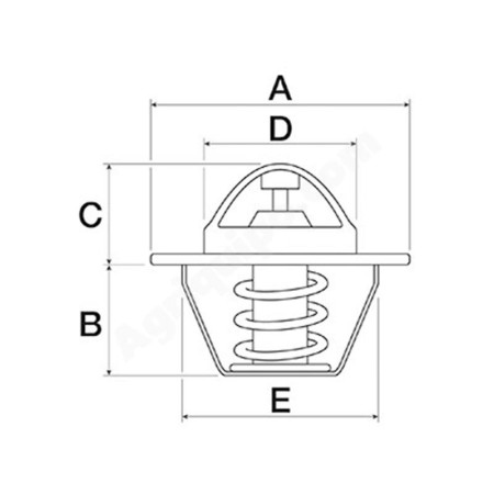 Termostato Ø 54 Mm - H 39.9 Mm - 82° Para Tractor John Deere 2