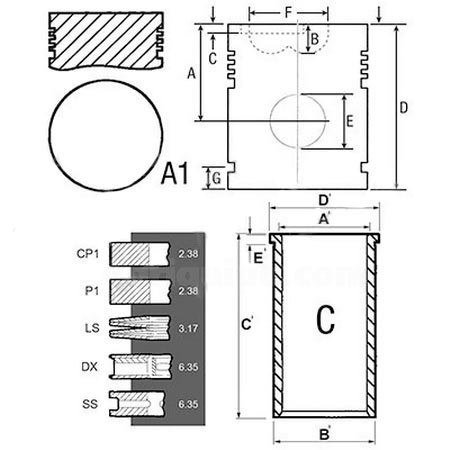 Juego De Camisas Para Pistón Ø 88.92 Mm Para Tractor Massey Ferguson 2