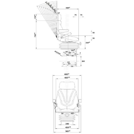 Asiento Neumático 12 V Para Tractor 2
